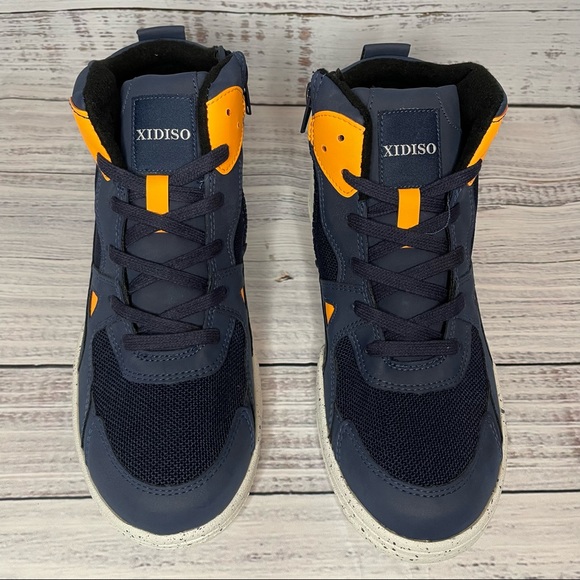 Xidiso Other - XIDISO Girls/Boys/Kids Mid Top Sneakers (Navy Blue/Orange/White) NWOT
